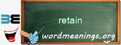 WordMeaning blackboard for retain